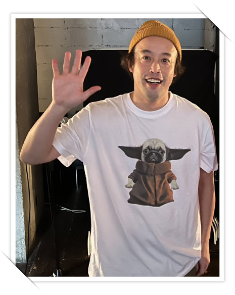 スターウォーズのヨーダとパグ犬のコラボTシャツ