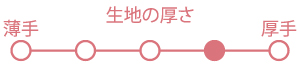 やや厚めの生地の厚さの表記