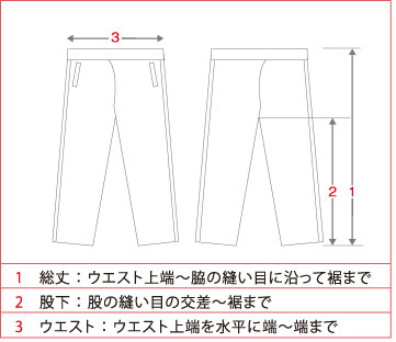 ドライハーフパンツのサイズの見方