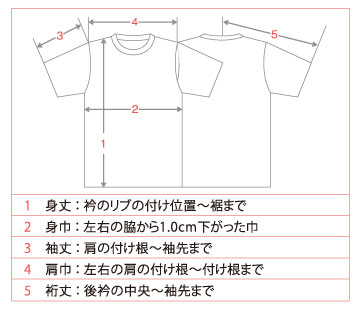 サイクリングTシャツのサイズの見方