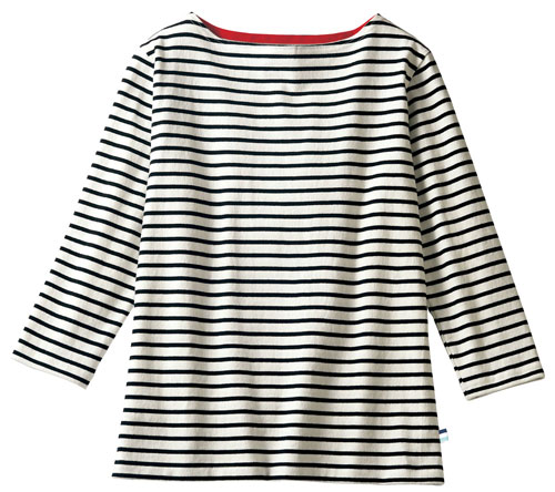 ボーダー8分袖Tシャツ(ボートネック)